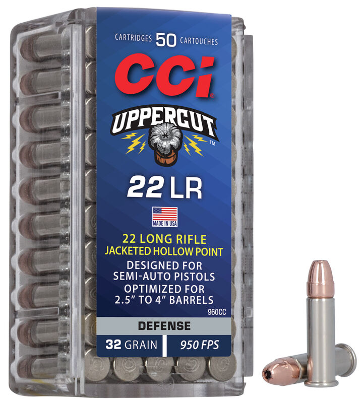 CCI 22LR UPPERCUT 32GR PLATED HP /100 - Ammunition